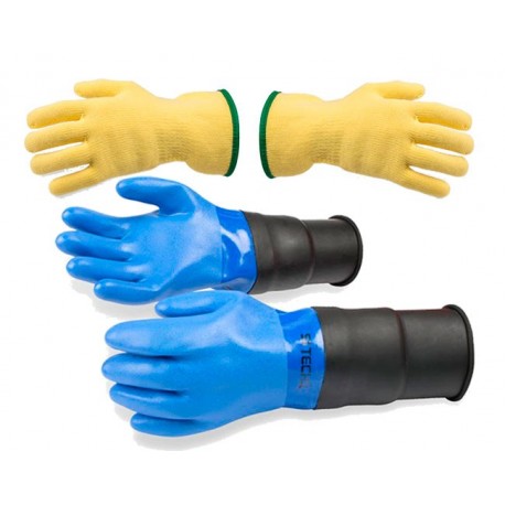 Blue PVC Glove - Extended cuff